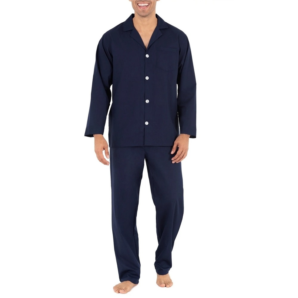 NWT Geoffrey Beene Men's Blue Long Sleeve Pajama Set Size 3XL Cotton‎ Blend